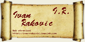 Ivan Raković vizit kartica